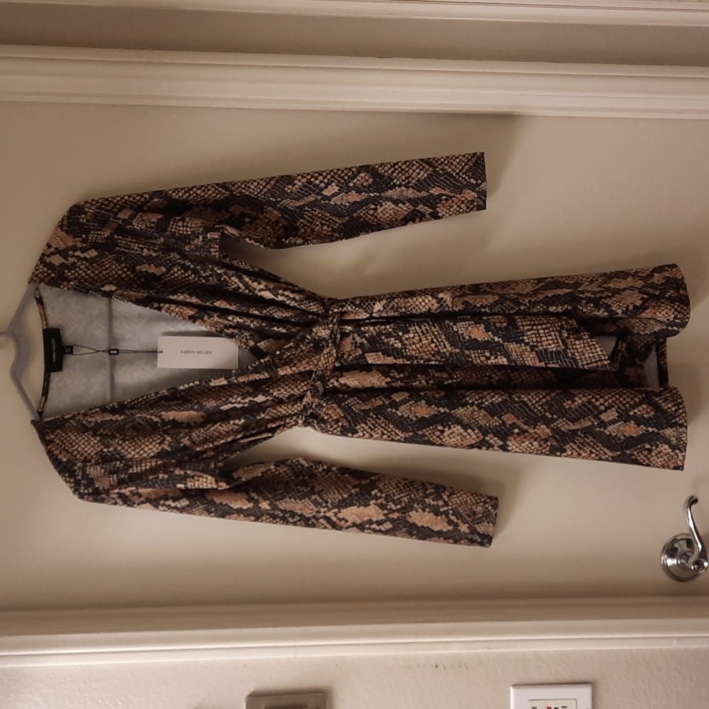 NWT, Karen Millen Jersey Snake Tie Wrap Dress